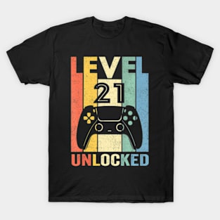 Level 40 Unlocked Video Gamer 40th Birthday T-Shirt